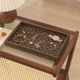 High-end retro tea tray walnut jewelry rectangular light luxury wooden storage wine glass tea hydrological tea tray