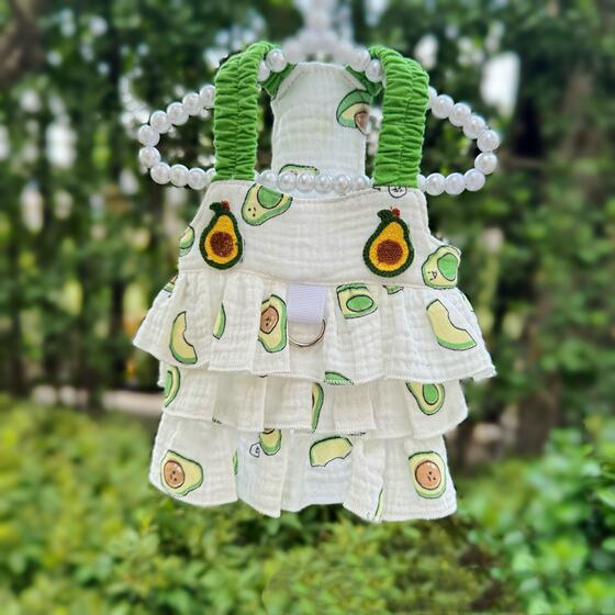 Pet dog clothes summer thin cute breathable teddy panda princess style cake suspenders cotton skirt