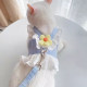 Cute cat traction rope, adjustable anti-breakaway harness, vest-type cat rope, kitten and young cat special cat walking