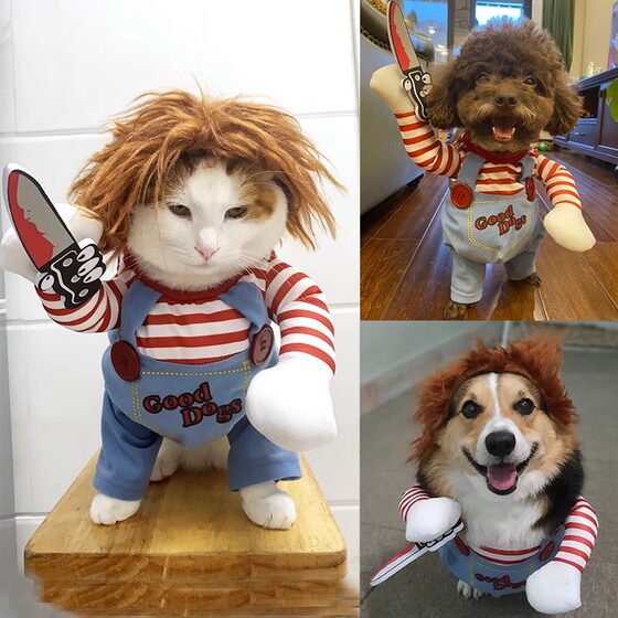 Dog Clothes Funny Knife-Helding Pet Funny Style