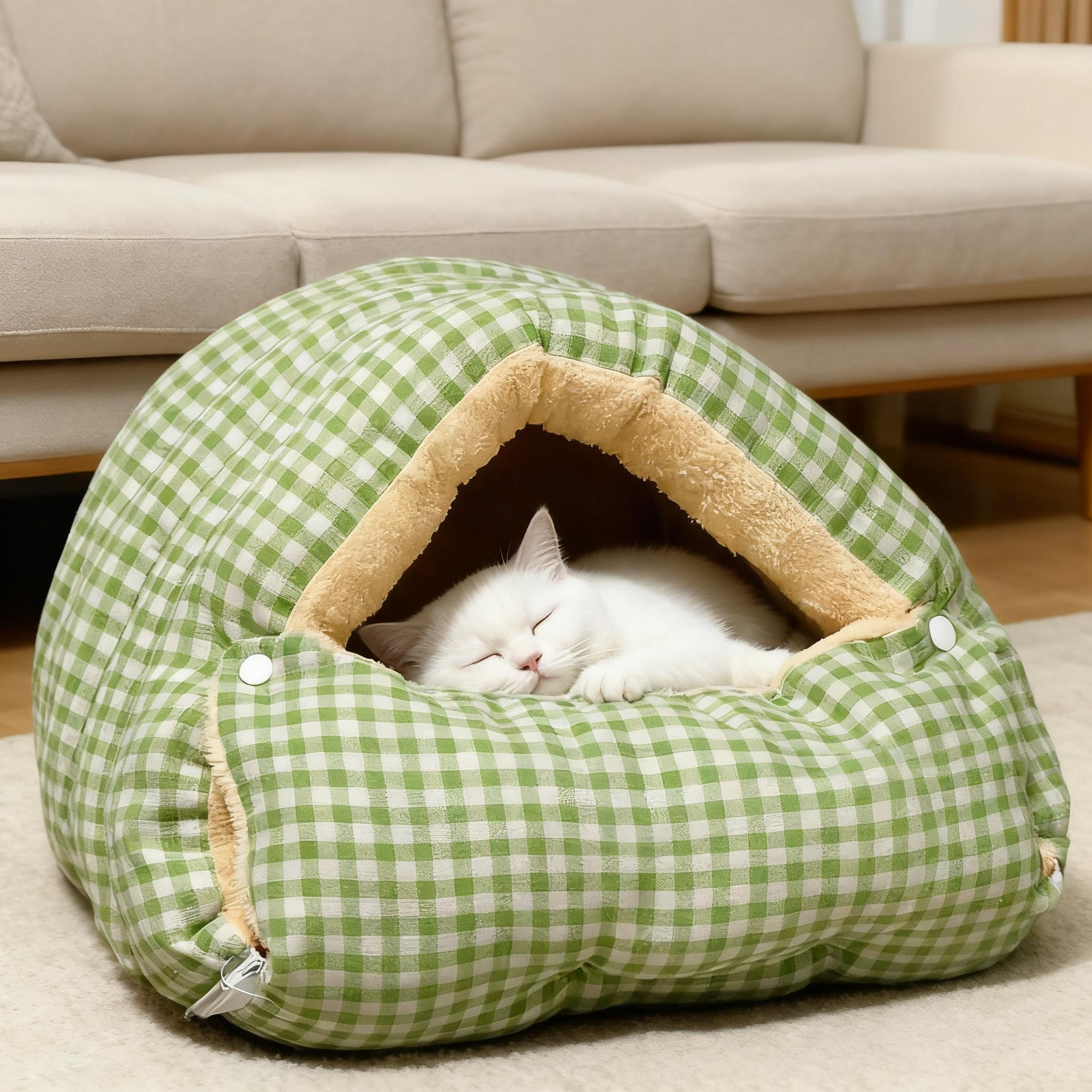 冬季保暖猫窝封闭式睡袋安全感猫床小型犬狗窝四季通用猫咪宠物窝,淘宝优惠券,粉丝福利购,淘宝优惠卷