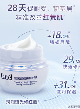 【成毅代言】curel珂润舒缓修护神经酰胺乳霜面霜50g保湿补水舒红