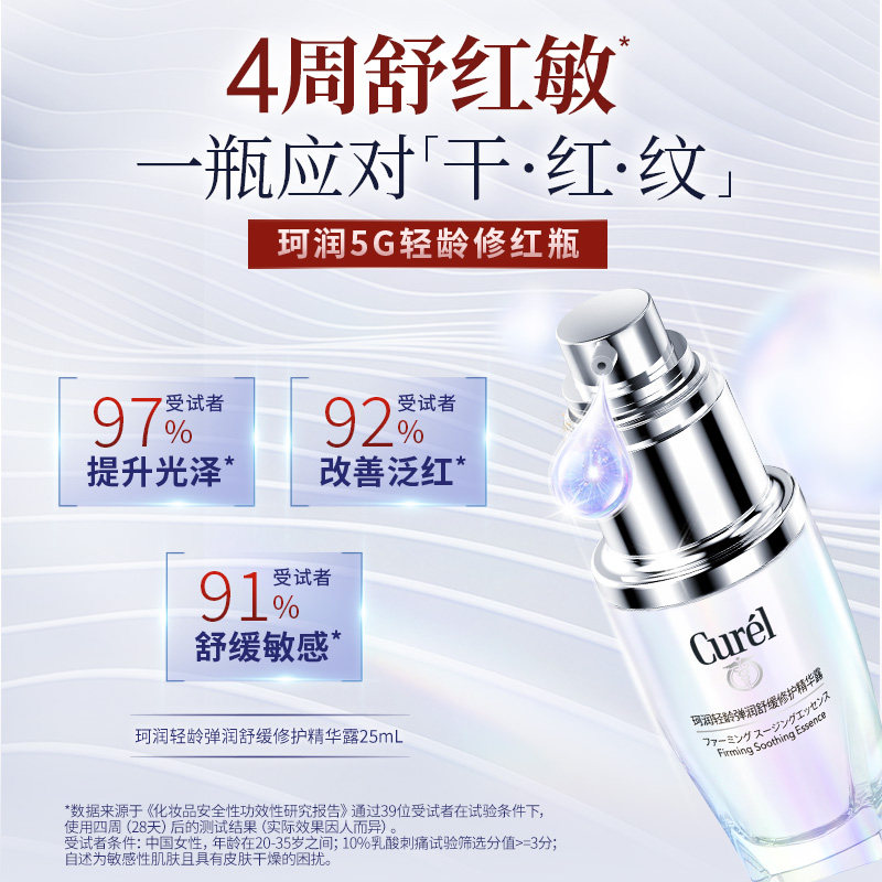 【全新25mL装】curel珂润5G轻龄修红精华舒缓敏感改善泛红国产