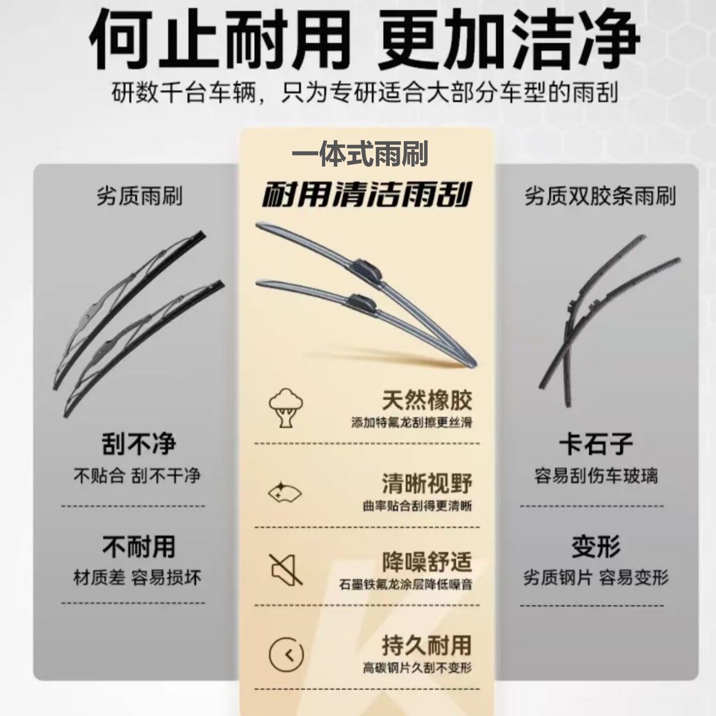 福特金牛座汽车无骨雨刮器原厂装品质一体式焊接专用静音雨刷胶条