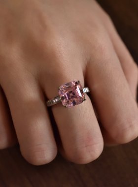 4克拉宝塔阿斯切s925纯银戒指