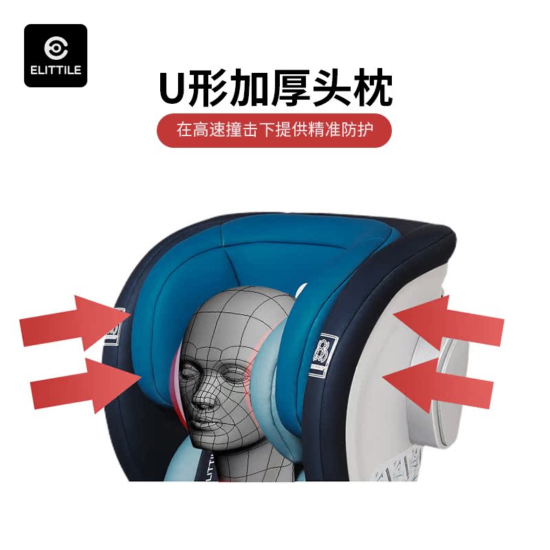 elittile旗舰店elittile儿童安全座椅0-12岁汽车用360度旋转婴儿宝宝车载安全椅3