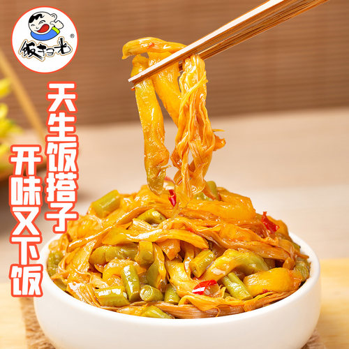 饭扫光下饭菜瓶装黄花什锦352g开味酱菜农家榨菜咸菜酸豆角腌菜 - 图1