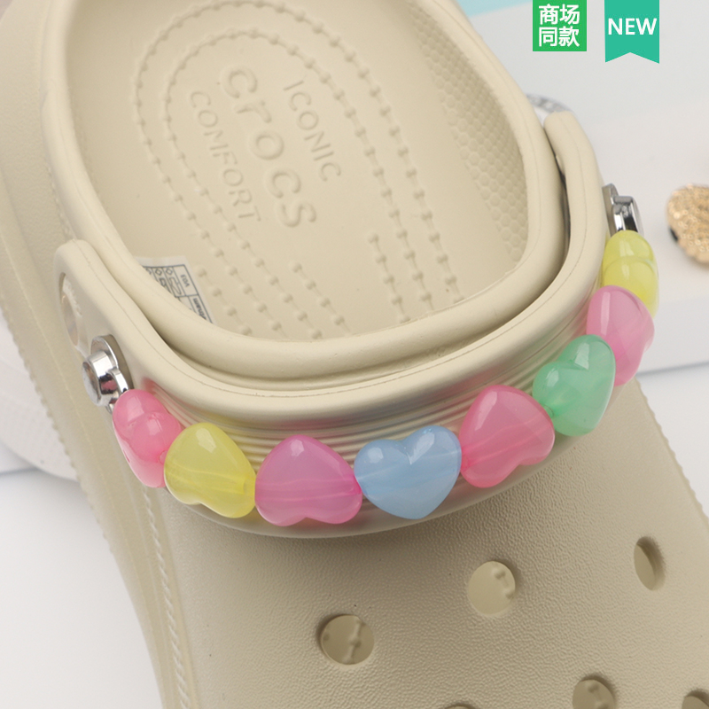 洞洞鞋配饰 适配Crocs洞洞鞋鞋花装饰品配件DIY鞋扣 质感金属链子 - 图1