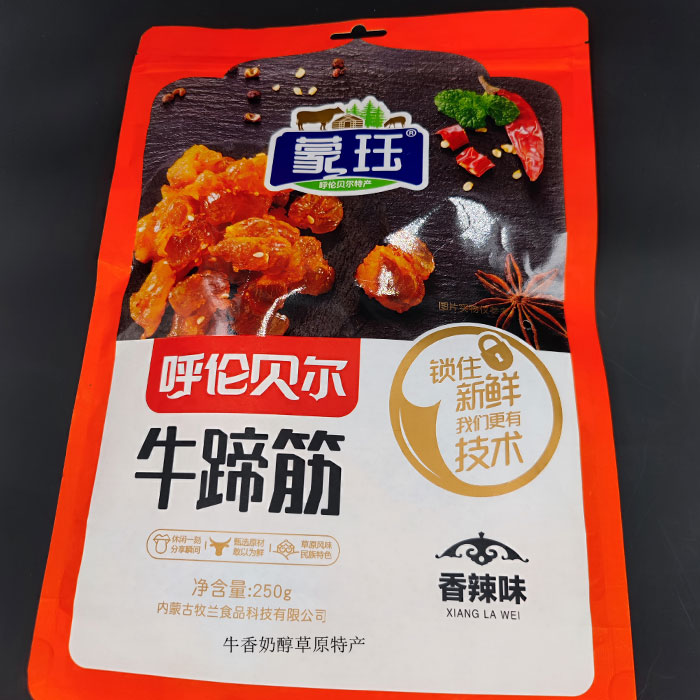 包邮 蒙珏 牛蹄筋250g 内蒙古 呼伦贝尔特产 休闲零食 辣味 卤香 - 图0