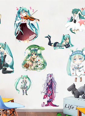 初音未来日本动漫家居宿舍墙贴