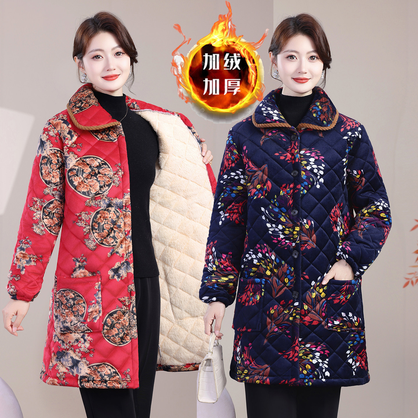 冬季保暖大人罩衣女士长袖工作服绒面护衣大褂家用厨房加绒围裙女,淘宝优惠券,粉丝福利购,淘宝优惠卷