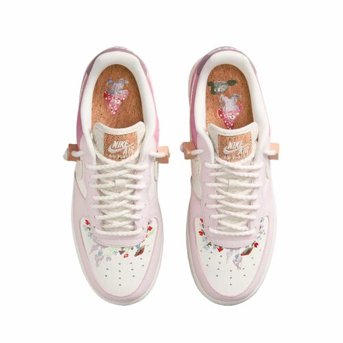 Nike Air Force 1 皮革真皮 低帮 板鞋 女款 粉白色IB8874-111 - 图2
