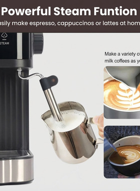 Espresso Machine意式咖啡机家用小型半自动20Bar咖啡機奶泡
