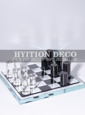 水晶装饰现代玄关棋盘