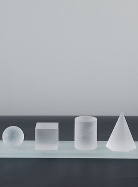 透明灰色水晶几何样板间装饰品