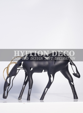 金属装饰现代客厅马雕塑