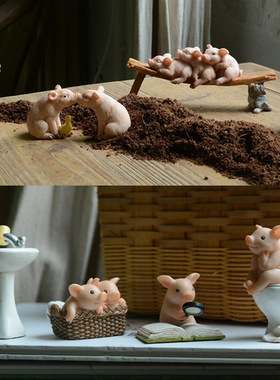 创意小猪花盆摆件可爱个性多肉盆栽装饰品礼物送男女生朋友教师节