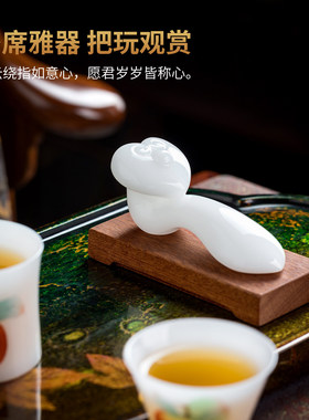 东方泥土平安如意陶瓷冰玉瓷手绘茶杯主人杯礼盒套装摆件茶室礼品