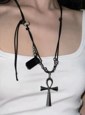 GothicBeadedCrossNecklace