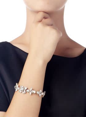 URCHOICE复古满钻花叶手链女