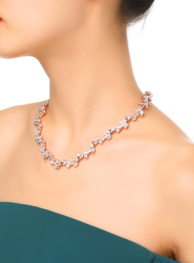 URCHOICE小众冷淡风满钻锁骨链