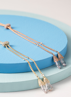 URCHOICE切面水晶双吊坠项链