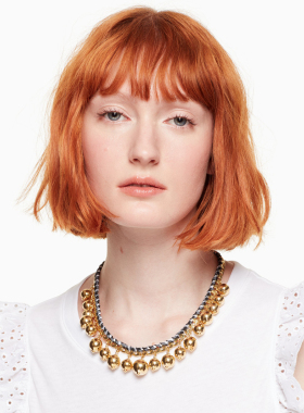 欧美金色吊坠项链