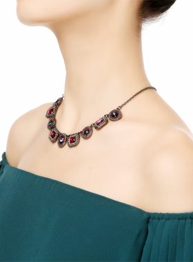 美国水晶质感短项链