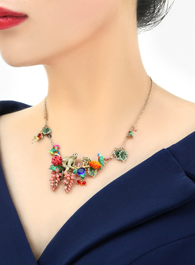 URCHOICE复古珐琅彩猴子项链