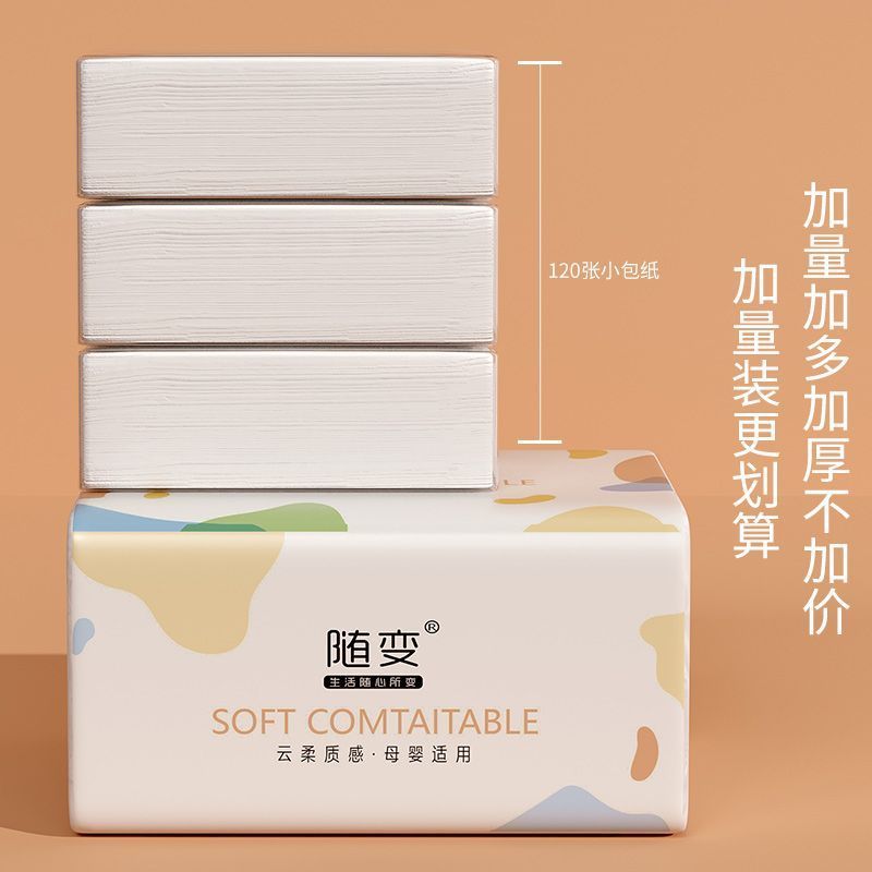 哈啰随变品牌大包440张抽纸巾5层加厚家用卫生纸可湿水面巾餐巾纸 - 图0