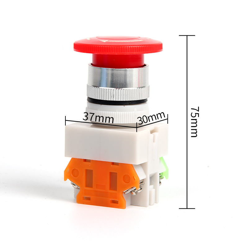 急停按钮开关Y090 LAY37-11ZS蘑菇头紧急自锁推锁旋放钮01ZS 22mm - 图1