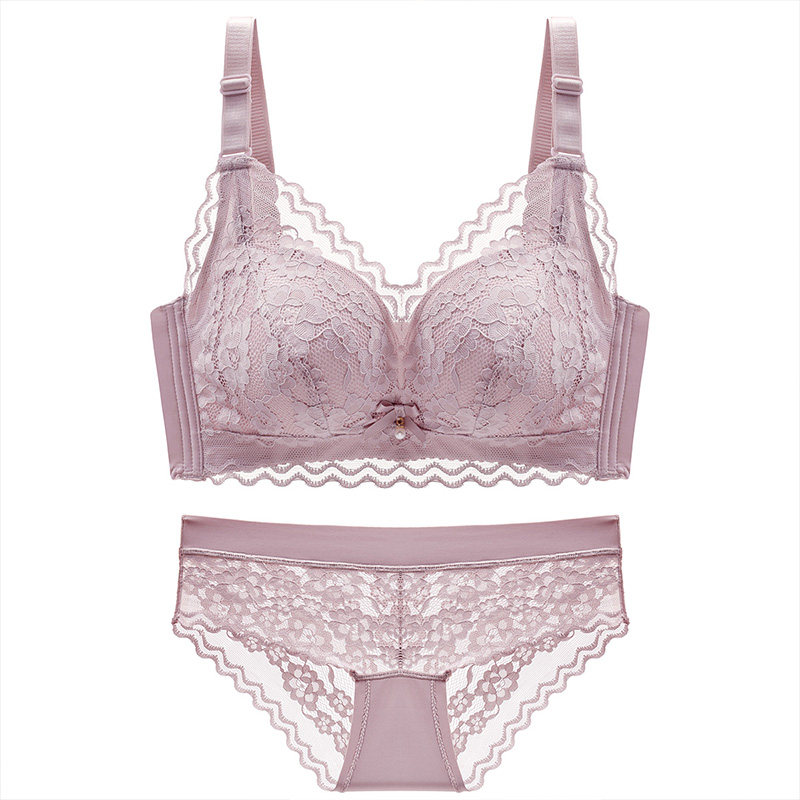 婵之云蕾丝女士无钢圈聚拢性感文胸 chanzy婵之云文胸套装