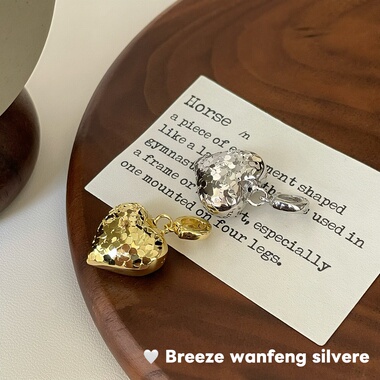 S925纯银碎冰冰爱心吊坠韩版小众设计感时尚简约基础款高级