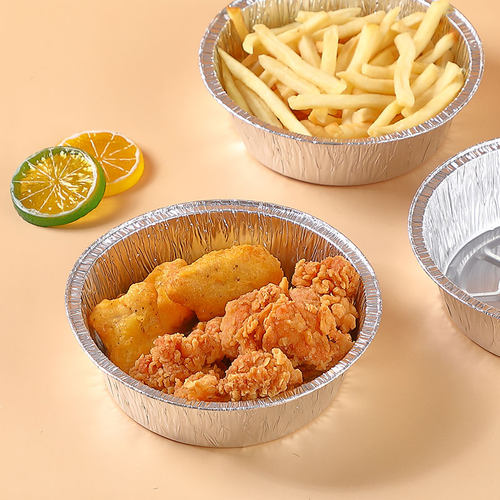 空气炸锅专用锡纸碗吸油纸食物圆形花甲粉丝铝箔餐盒煲仔饭打包盒 - 图2