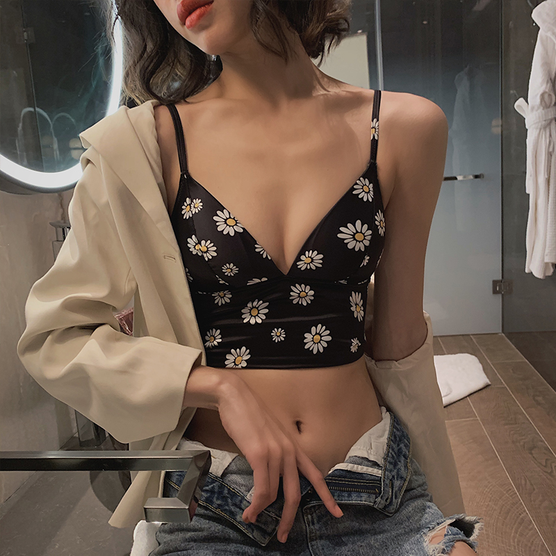 祺蕾旗舰店祺蕾法式内衣女夏季薄款无钢圈性感背心式文胸一体式吊带外穿bar2