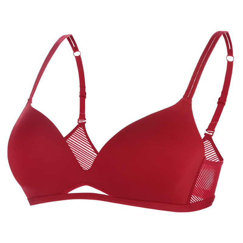 红色套装女小胸聚拢无钢圈兔年内裤 祺蕾文胸
