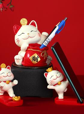 树脂摆件猫咪装饰摆件手机支架