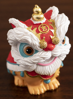 国潮佛山醒狮树脂摆件