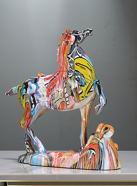 北欧轻奢凤凰马摆件乔迁礼物