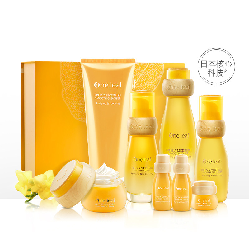 一叶子护肤品套装小苍兰补水控油女 一叶子巧美妮面部护理套装