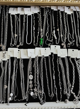 春夏新款个性金属镶钻亚克力珍珠项链小众设计感简约中国风吊坠