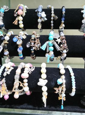 韩版时尚风水晶弹力义乌混批手环