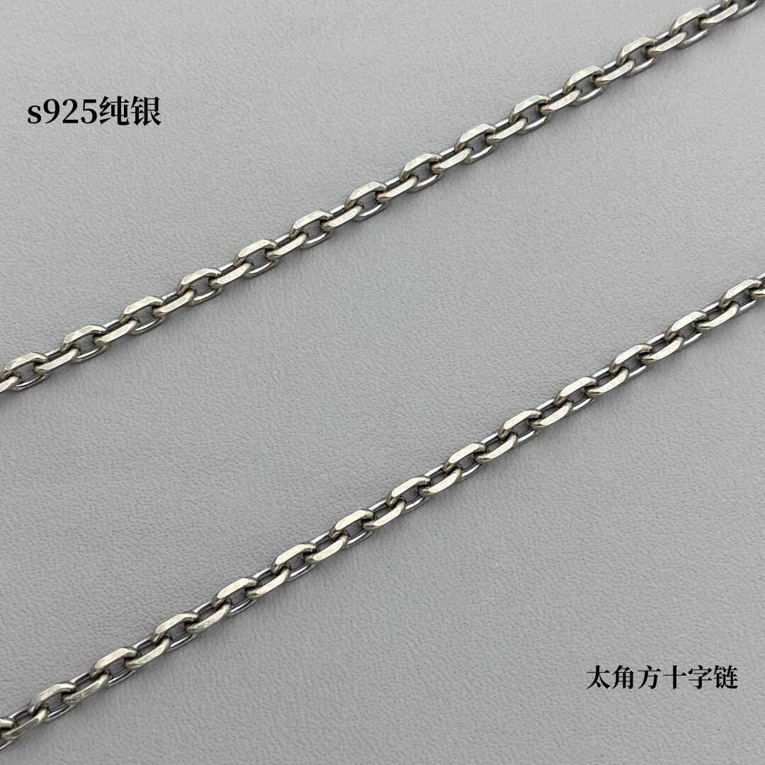 925纯银做旧延长项链手链加长链调节链条diy配件3mm太角链复古色,淘宝优惠券,粉丝福利购,淘宝优惠卷