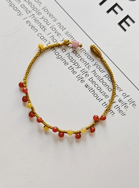 VerGem原创天然红玛瑙手绳女小众设计手串精致手链