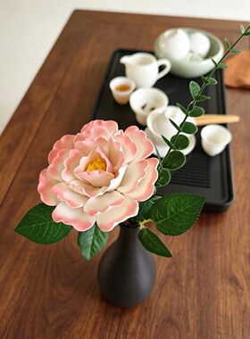 陶瓷手工大牡丹花文创家居摆件