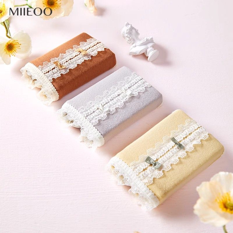 秘语4条秋冬新款磨毛内裤女保暖纯棉裆中腰蕾丝无痕女生平角短裤,淘宝优惠券,粉丝福利购,淘宝优惠卷