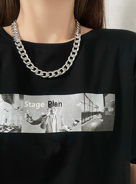 百搭基础款钛钢粗款项链土酷蹦迪