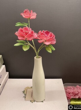 琉璃手工莲花桌面仿真花