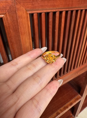 古法传承戒指两世欢越南沙金戒指女不掉色仿真黄金假首饰正品999