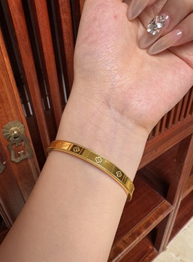 卡家古法金镯子沙金手镯女仿真黄金纯实心越南结婚传承手环不掉色